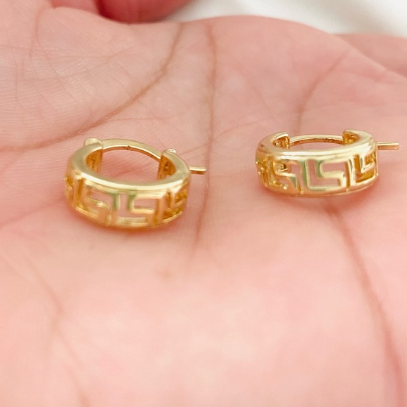 Greek Style Earrings, Small Greek Hoops - Picture 13 of 14